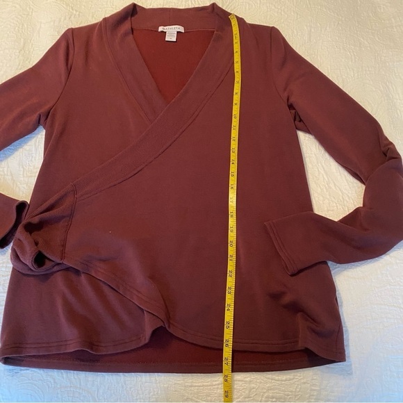 Athleta Poise Dance Wrap Tie Burgundy Sweater - Medium - Picture 14 of 16